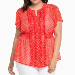 Torrid button down nautical anchor blouse